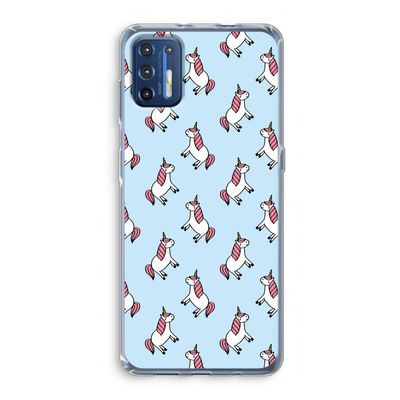 Eenhoorns overal: Motorola Moto G9 Plus Transparant Hoesje