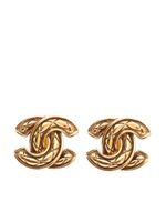 CHANEL Pre-Owned boucles d'oreilles en plaqué or à logo CC (1994) - thumbnail