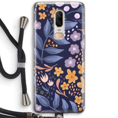 Flowers with blue leaves: OnePlus 6 Transparant Hoesje met koord