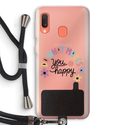Happy days: Samsung Galaxy A20e Transparant Hoesje met koord