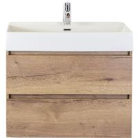 Maxx XL Badmeubelset 80 cm - Natuur Eiken - Wastafel Kube 1 Kraangat