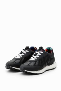 Runner sneakers met rubberdetails - BLACK - 38