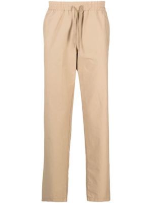 Moschino pantalon droit à logo brodé - Tons neutres