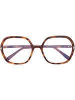 TOM FORD Eyewear lunettes de vue oversize à effet écaille de tortue - Marron - thumbnail