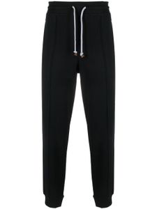 Brunello Cucinelli pantalon de jogging en coton à lien de resserrage - Noir