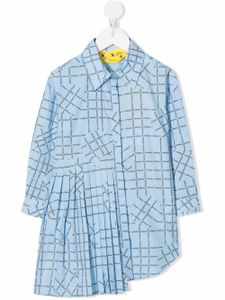 Off-White Kids robe-chemise asymétrique - Bleu