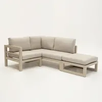 Grosso 2-zits bank R+ hocker + hoek beige