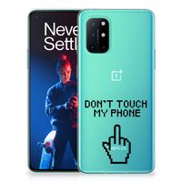 OnePlus 8T Silicone-hoesje Finger Don't Touch My Phone - thumbnail