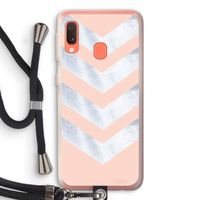 Marmeren pijlen: Samsung Galaxy A20e Transparant Hoesje met koord