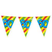 Paperdreams Verjaardag 60 jaar thema Vlaggetjes - Feestversiering - 10m - Folie - Dubbelzijdig - Vlaggenlijnen - thumbnail