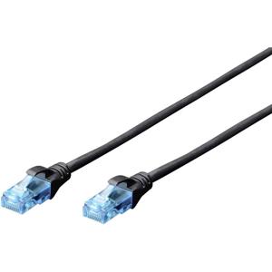 Digitus DK-1512-050/BL RJ45 Netwerkkabel, patchkabel CAT 5e U/UTP 5.00 m Zwart Verdraaide paren 1 stuk(s)