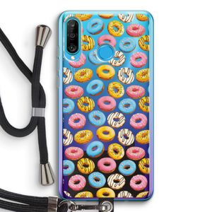 Pink donuts: Huawei P30 Lite Transparant Hoesje met koord