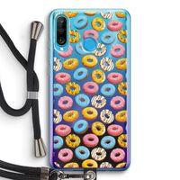 Pink donuts: Huawei P30 Lite Transparant Hoesje met koord