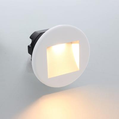 Vince LED IP65 wand trapverlichting CCT 3Watt rond WIT doorlusbaar voor WCD inbouwdoos