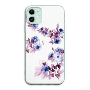 Waterverf bloemen: iPhone 11 Transparant Hoesje