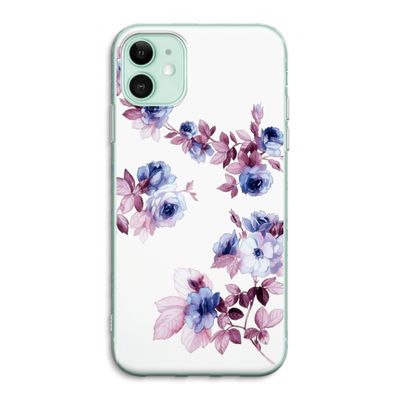 Waterverf bloemen: iPhone 11 Transparant Hoesje