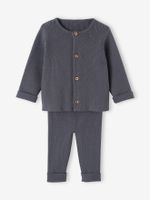 Set met shirt en broek voor baby's van tricot leigrijs - thumbnail