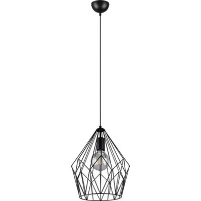 LED Hanglamp - Trion Escape - E27 Fitting - 1-lichts - Rond - Mat Zwart - Metaal