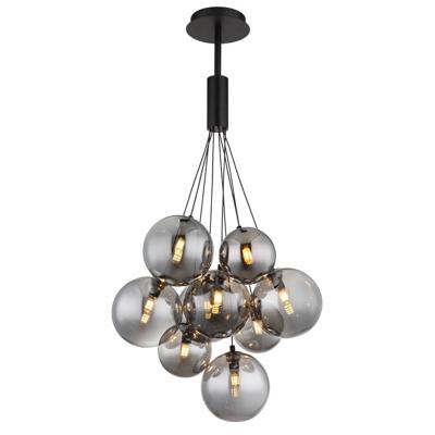Globo Zwarte hanglampBallgi bol smoke glas - 56144-9HS