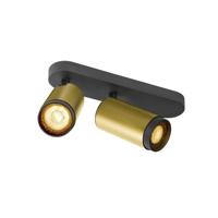SLV OpbouwspotGrip! L 2-lichts goud met zwarte ring - 1009099