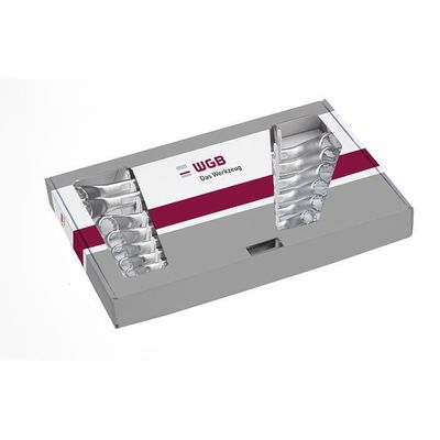 WGB Ringsleutelset gebogen 6-22mm in display, 8-delig