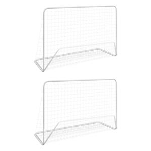 VidaXL Voetbaldoelen 2 st met netten 182x61x122 cm staal wit