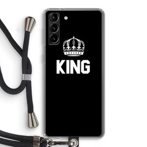 King zwart: Samsung Galaxy S21 Plus Transparant Hoesje met koord