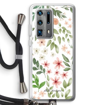 Botanical sweet flower heaven: Huawei P40 Pro Plus Transparant Hoesje met koord