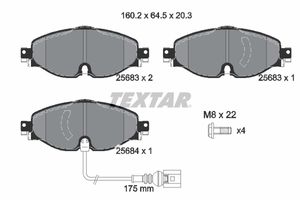 Remblokkenset, schijfrem TEXTAR, u.a. fÃ¼r VW, Seat, Audi, Skoda, Cupra