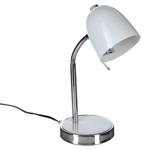 Atmosphera Tafellamp/bureaulampje Design Light - metaal - wit/zilver - H35 cm