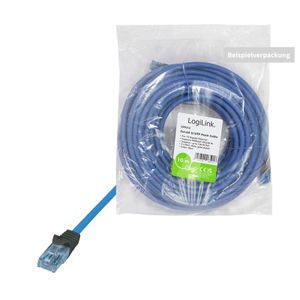 LogiLink CPP005 RJ45 Netwerkkabel, patchkabel CAT 6A U/UTP 5 m Blauw Vlambestendig, Halogeenvrij, Met anti-kniktule, Snagless, Vergulde steekcontacten 1 stuk(s)