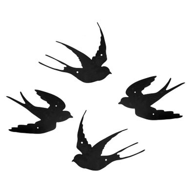 Tuin/muurdecoratie zwaluw - 4x - gietijzer - 30 x 39,5 cm Tuin/muurdecoratie zwaluw - 4x - gietijzer - 30 x 39,5 cm