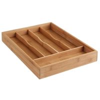 Bestekbak/keuken organizer 5-vaks bamboe hout 34 x 25 cm