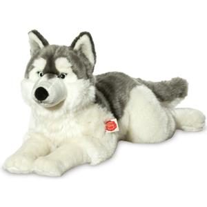 Knuffeldier hond Husky - zachte pluche stof - premium kwaliteit knuffels - grijs/wit - 60 cm