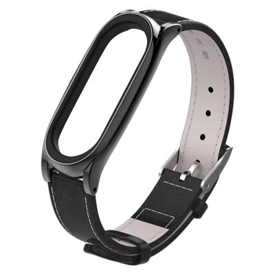 Mijobs top-nerf leder band voor Xiaomi mi band 3 & 4 polsbandjes Screwless magnetische armband Smart band vervangen accessoires host niet inbegrepen