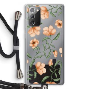 Peachy flowers: Samsung Galaxy Note 20 / Note 20 5G Transparant Hoesje met koord