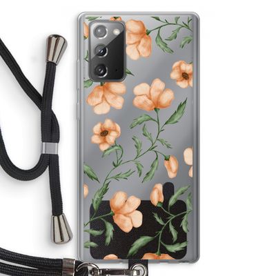Peachy flowers: Samsung Galaxy Note 20 / Note 20 5G Transparant Hoesje met koord
