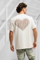 Croyez Puffed Heart T-Shirt Heren Gebroken Wit/Beige - Maat XS - Kleur: BeigeWit | Soccerfanshop