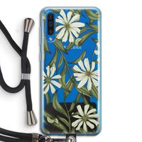 Wit bloemenpatroon: Samsung Galaxy A50 Transparant Hoesje met koord