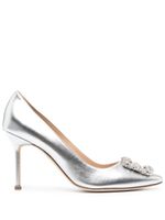 Manolo Blahnik escarpins Hangisi 105 mm à boucle ornée de cristaux - Argent