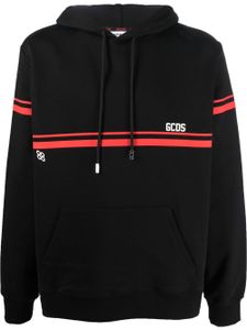 GCDS hoodie en coton à détails rayés - Noir