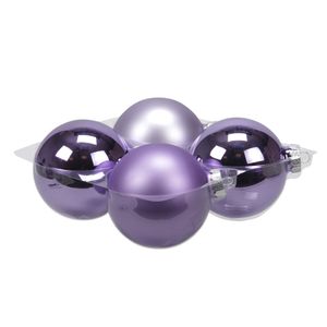 4x stuks glazen kerstballen amethyst paars 10 cm mat/glans