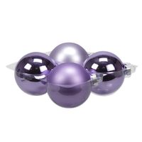 4x stuks glazen kerstballen amethyst paars 10 cm mat/glans