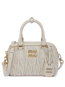 Miu Miu mini sac en cuir Nappa à design matelassé - Blanc