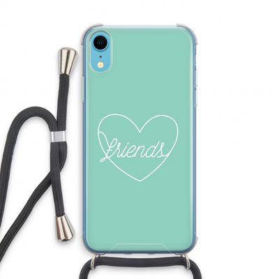 Friends heart pastel: iPhone XR Transparant Hoesje met koord
