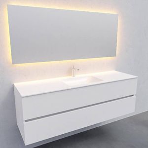 Badkamermeubel Solid Surface AQS Oslo 150x46 cm Midden Mat Wit Boss & Wessing