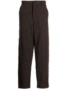 Comme Des Garçons Shirt pantalon droit en feutre - Marron