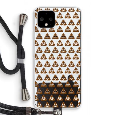 Poop emoji: Pixel 4 Transparant Hoesje met koord