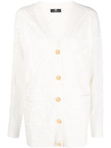 Elisabetta Franchi cardigan à logo embossé - Blanc