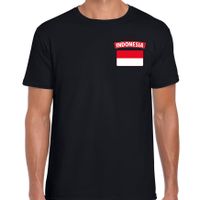 Indonesia t-shirt met vlag Indonesie zwart op borst voor heren